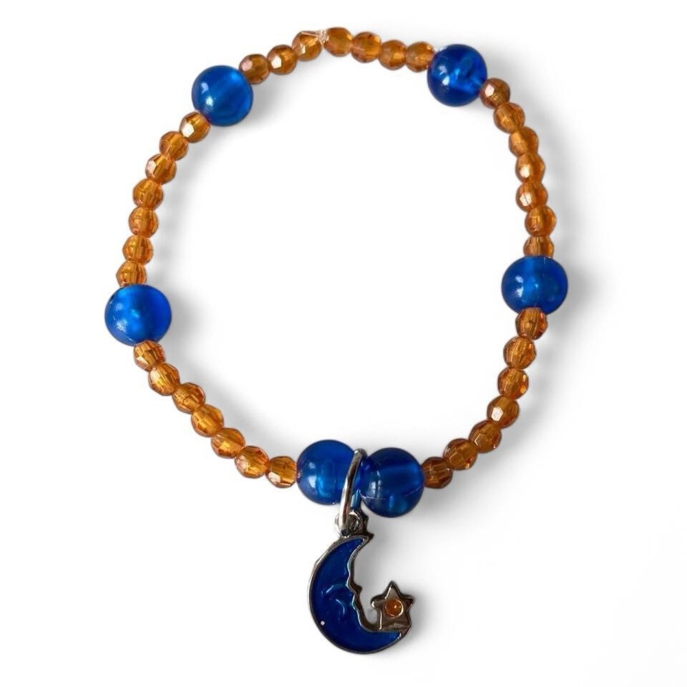 Moon Charm Beaded Bracelet